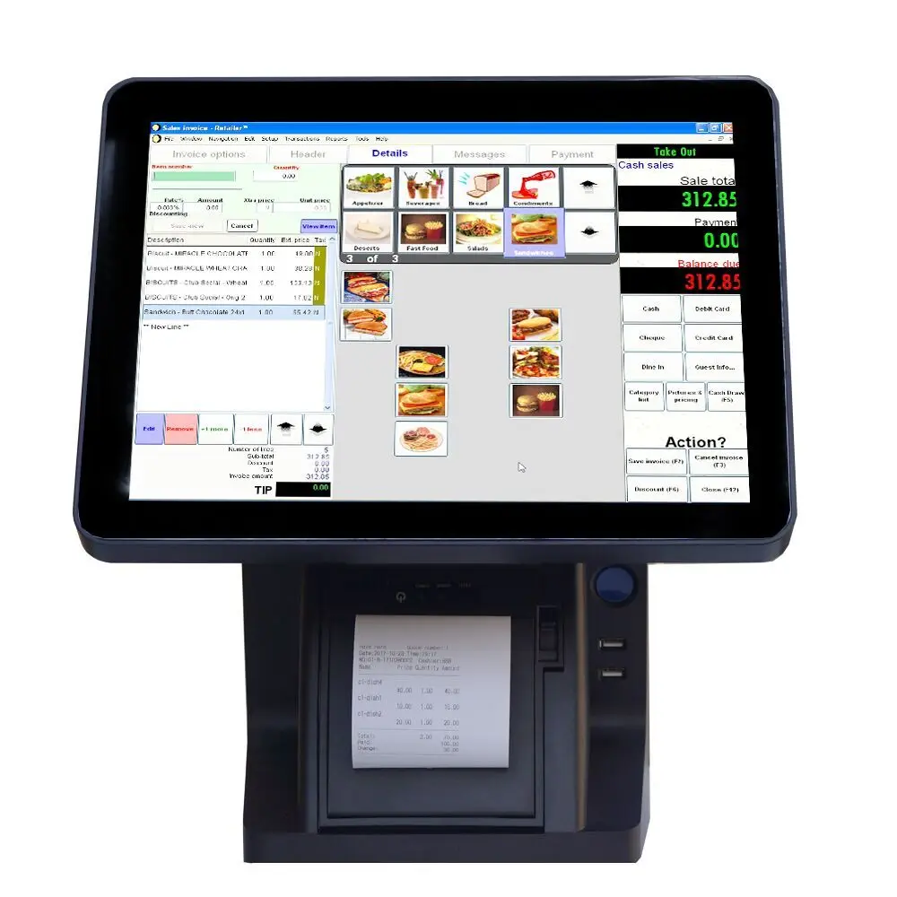 

Windows EPOS Systems PC EPOS Terminal 15 " POS All in one built-in 80mm thermal printer for retail