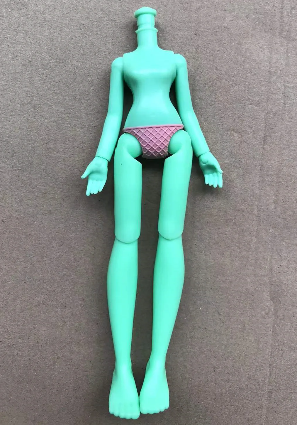 Colorful Slim Doll Body Joints Movable Doll Body Figures Green Pink Yellow White Jade Brown Beige Color For Female Doll Head Toy