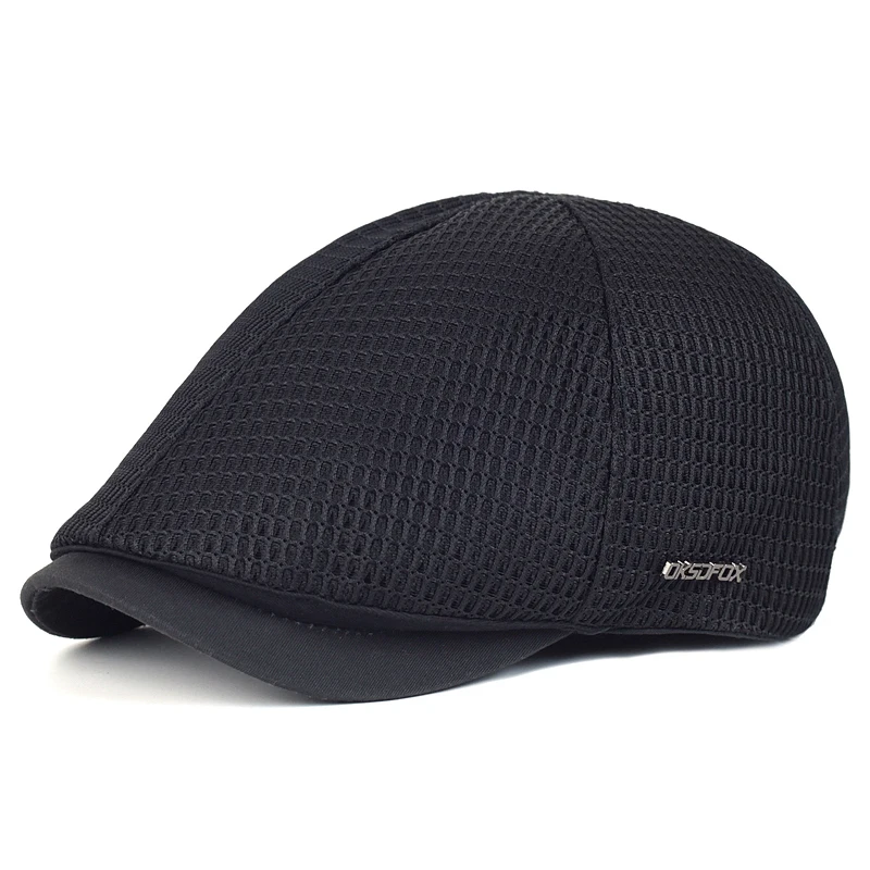 Gorros de malla para Hombre y mujer, Boina transpirable para exterior, sombrero de Golf, gorra plana Lisa informal, de moda, novedad de verano