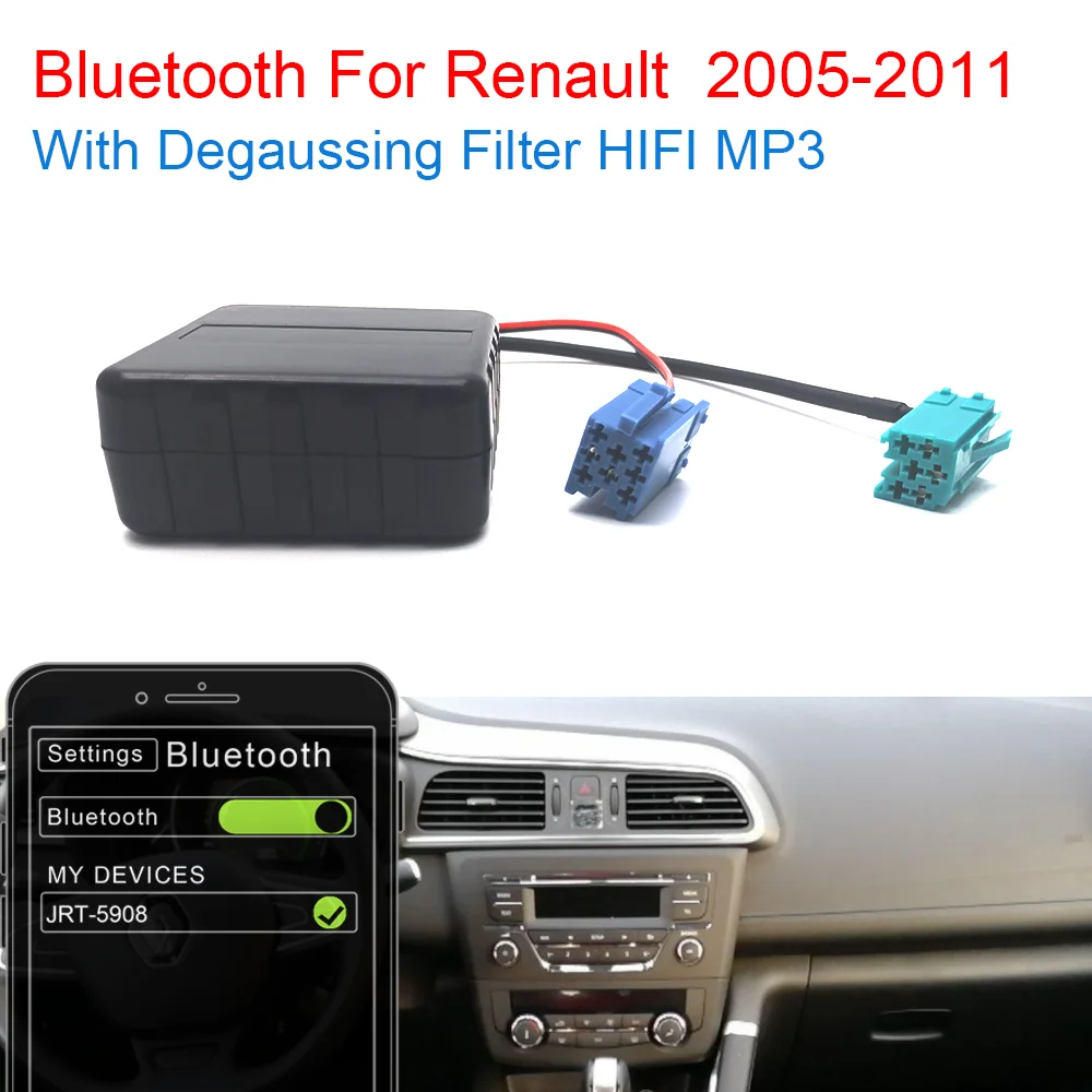 Car Kit AUX Bluetooth 5.0 HIFI Mp3 Audio 8 6 Pin MINI ISO Plug Cable Adapter for Renault Updatelist 2005 2006 2008 2011 Radio