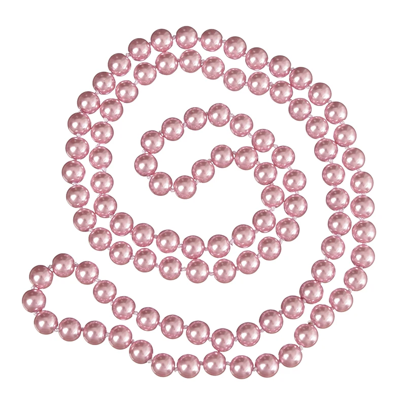 Glouries Pink Pearls Beads 8mm Size For Diy Long Imitation Pearls Enchanted Necklace 36inch Female Jewelry Wholesale H862