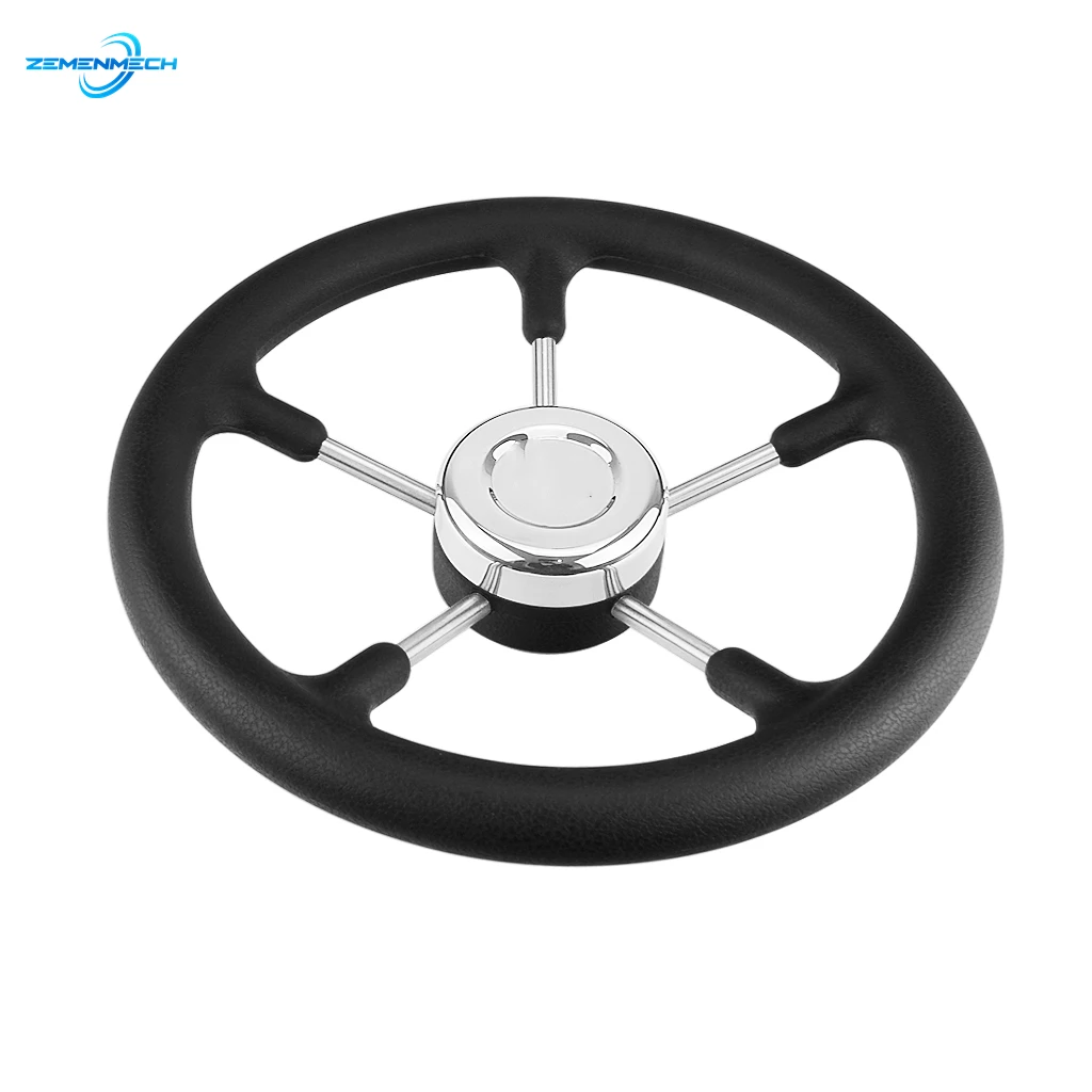 

Polyurethane Foam Black 320mm Steering Wheel Marine Grade 5 Spokes 15 Degree Fits 3/4" Shaft Boat Yacht Hardware Accessories