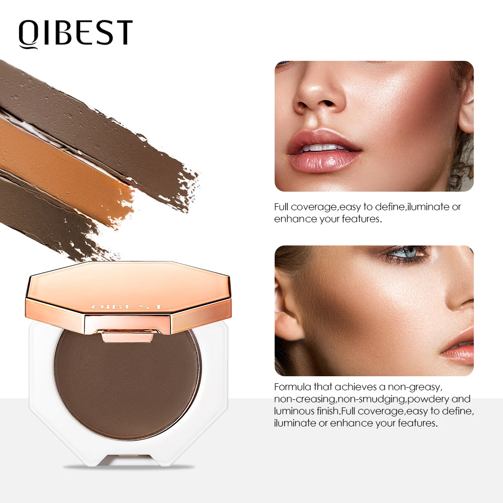 QIBEST – Palette de maquillage pour le visage, crème bronzante soyeuse, contour, cosmétique, surligneur, bronzant, illuminateur