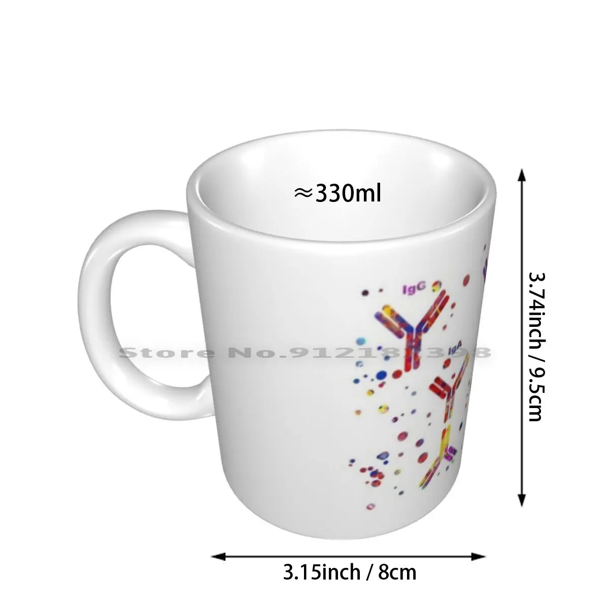 Antibody Molecule , Iga , Igg , Igm , Ige , Igd Ceramic Mugs Coffee Cups Milk Tea Mug Antibody Molecule Office Molecule