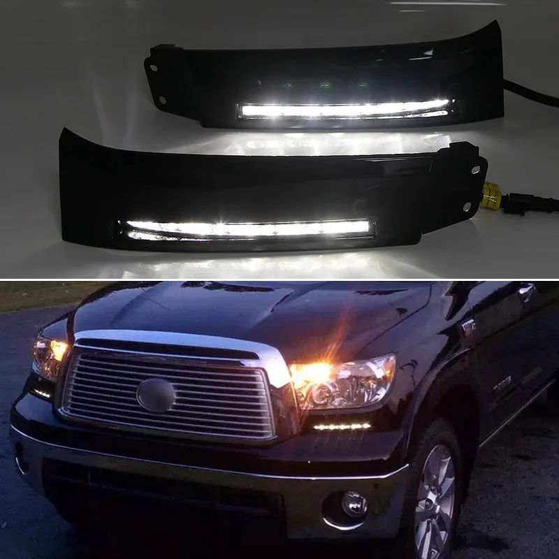 

12V LED Daytime running lights For Toyota Tundra 2008 - 2011 2012 2013 auto Drl with turn signals for cars fog lights headlights