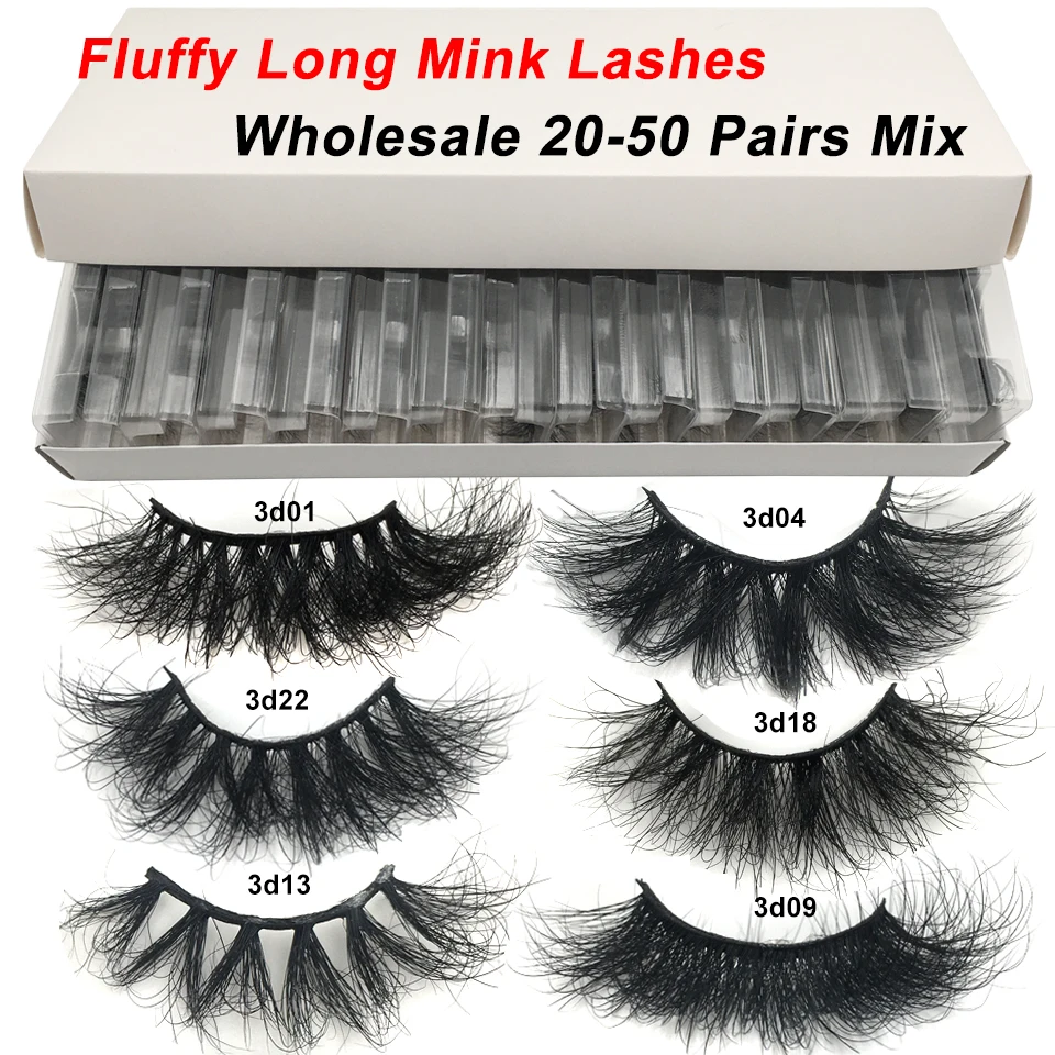 

RED SIREN 5-50 pairs Fluffy Lashes 25mm 3d Mink Lashes Wholesale In Bulk Dramatic Long Natural Eyelashes Makeup Mink Eyelashes