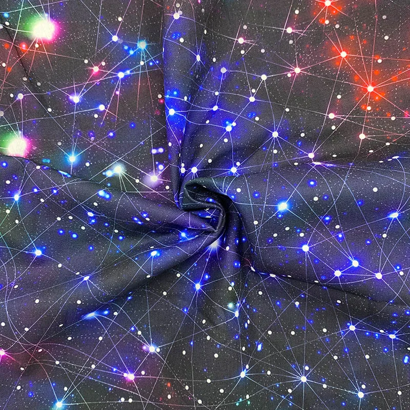 Beautiful Blue Shining Star  Cotton Fabric Universe Space Galaxy Print Fabric Patchwork Sewing Material For Diy Fashion Clothing