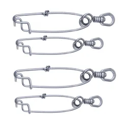 3/10Pcs Stainless Steel longline clips with swivel Branch Hanger Fishing Snap Swivels 400LB-1100LB Tuna Clip Fishing Accessories