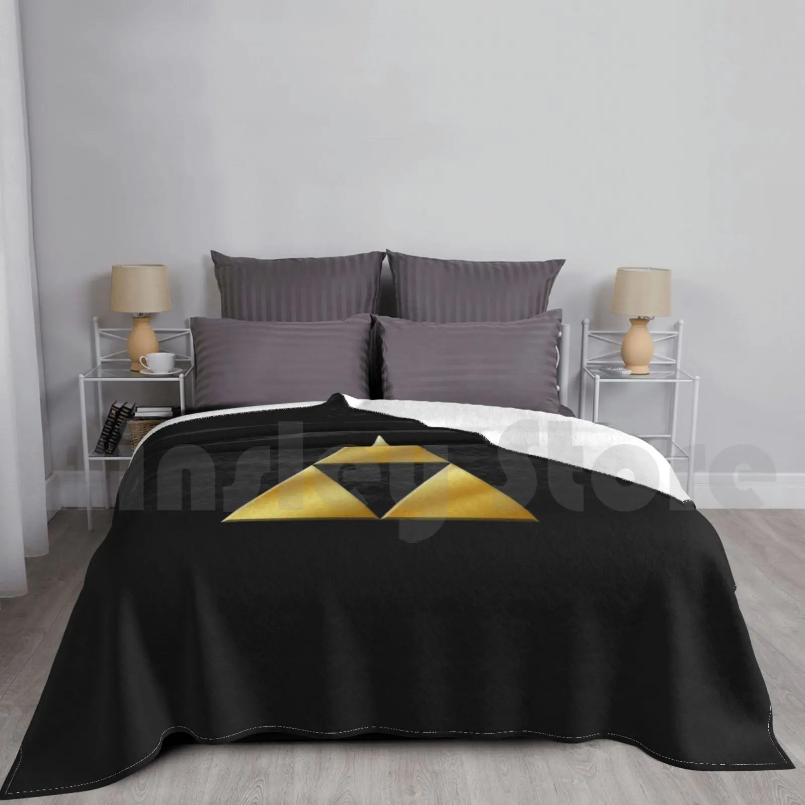 Golden Triforce Of Power Blanket Fashion Custom Link Tri Tri Force Force Ocarina