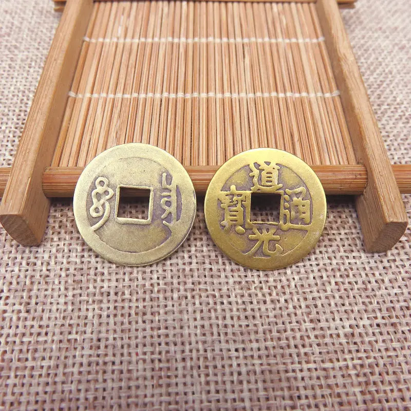 10pcs/lot Feng Shui metal coin Money LUCKY Fortune Wealth Chinese emperor Coin Home Office Decoration Tabletop Ornaments Gifts