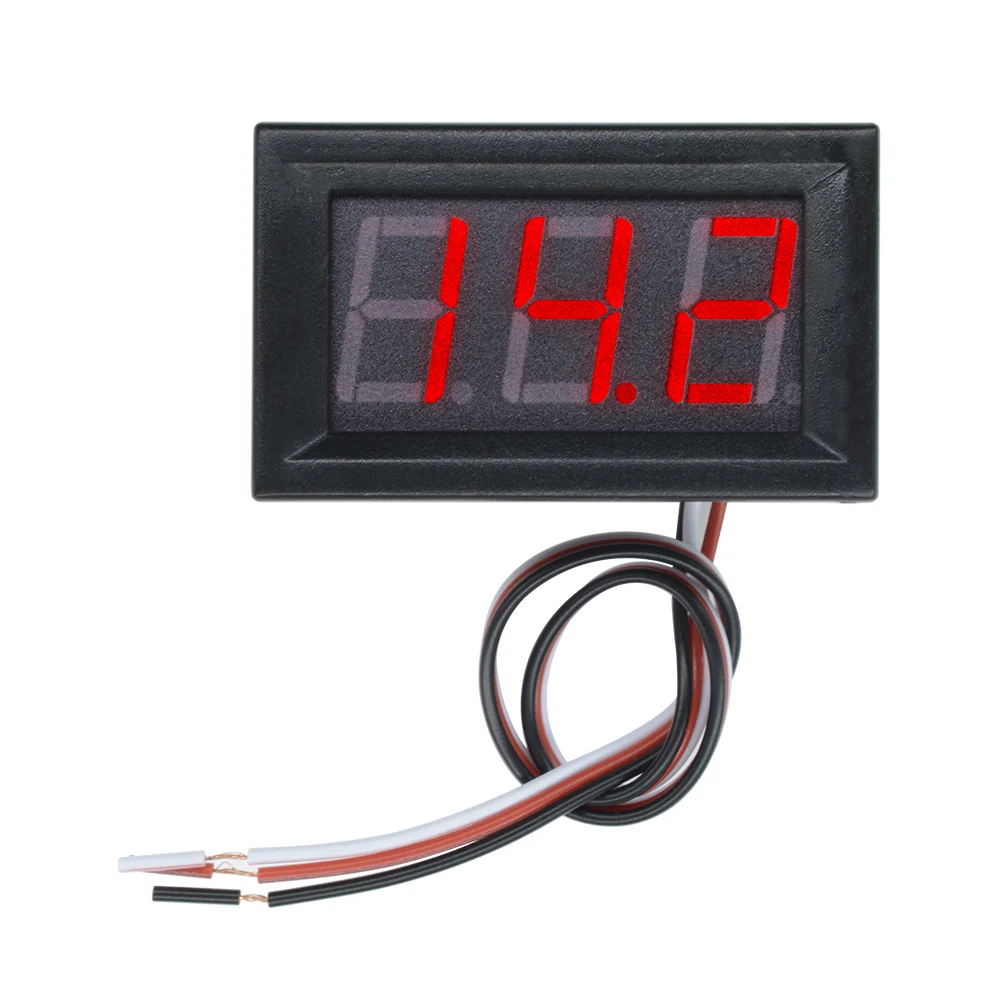 Voltímetro Digital de CC de 4,5 V a 30V, medidor de Panel de voltaje rojo/azul/verde para coche y motocicleta electromóvil de 6V y 12V
