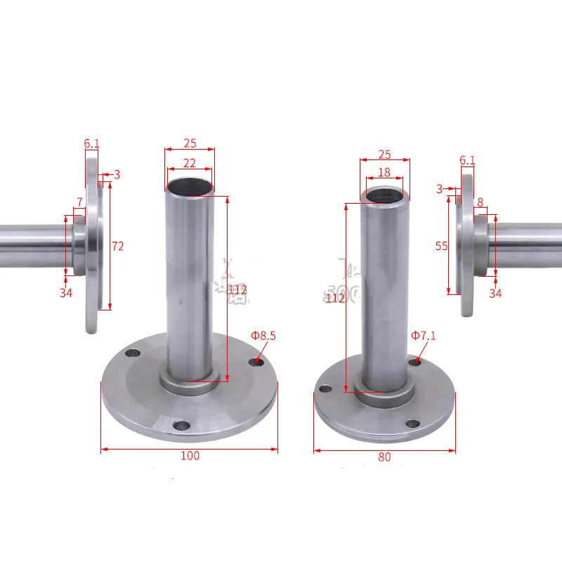 lathe Flange spindle k11, k12, k72 homemade lathe 80 chuck 100 chuck 18mm-22mm through hole shaft core hardened hard