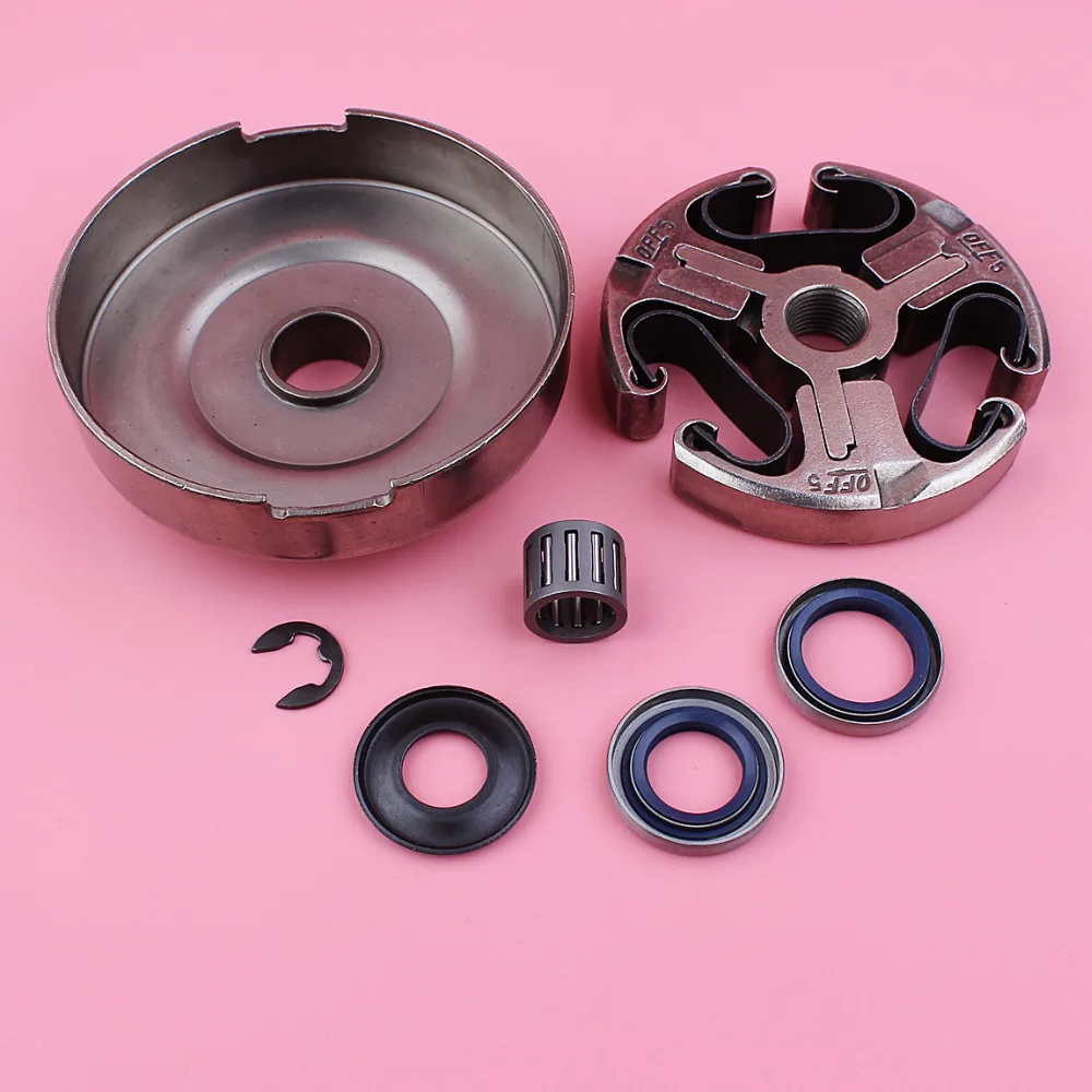 3/8 7T Clutch Drum Washer E-clip Oil Seal Kit For Husqvarna 362 365 371 372 Chain Saw Chainsaw Replacement Spare Part бензопила