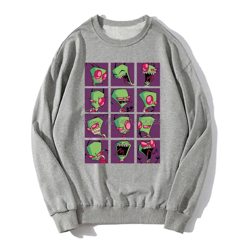 Zim hoodie TV Show  Cotton Digital Print Funny Invader Zim Unisex Men O-neck Fleece Sweater Sweatshirt Streetwear Harajuku