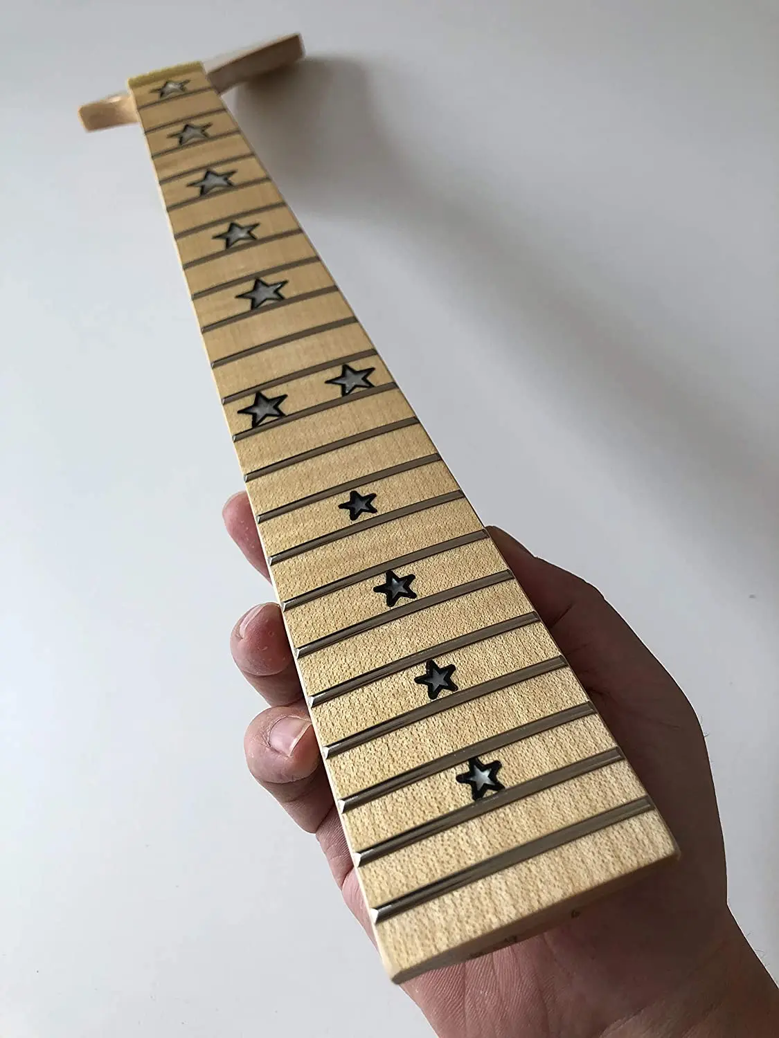 Electric guitar neck Maple 22fret 25.5inch maple Fingerboard Star Inlay Gloss Banana headstock DIY