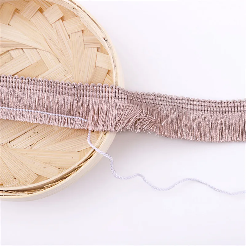 2CM Width Lace Fringe Trim Tassel Cotton Fringe Trimming for Diy Latin Dress Stage Clothes Garden Accessories Lace Ribbon 1yard