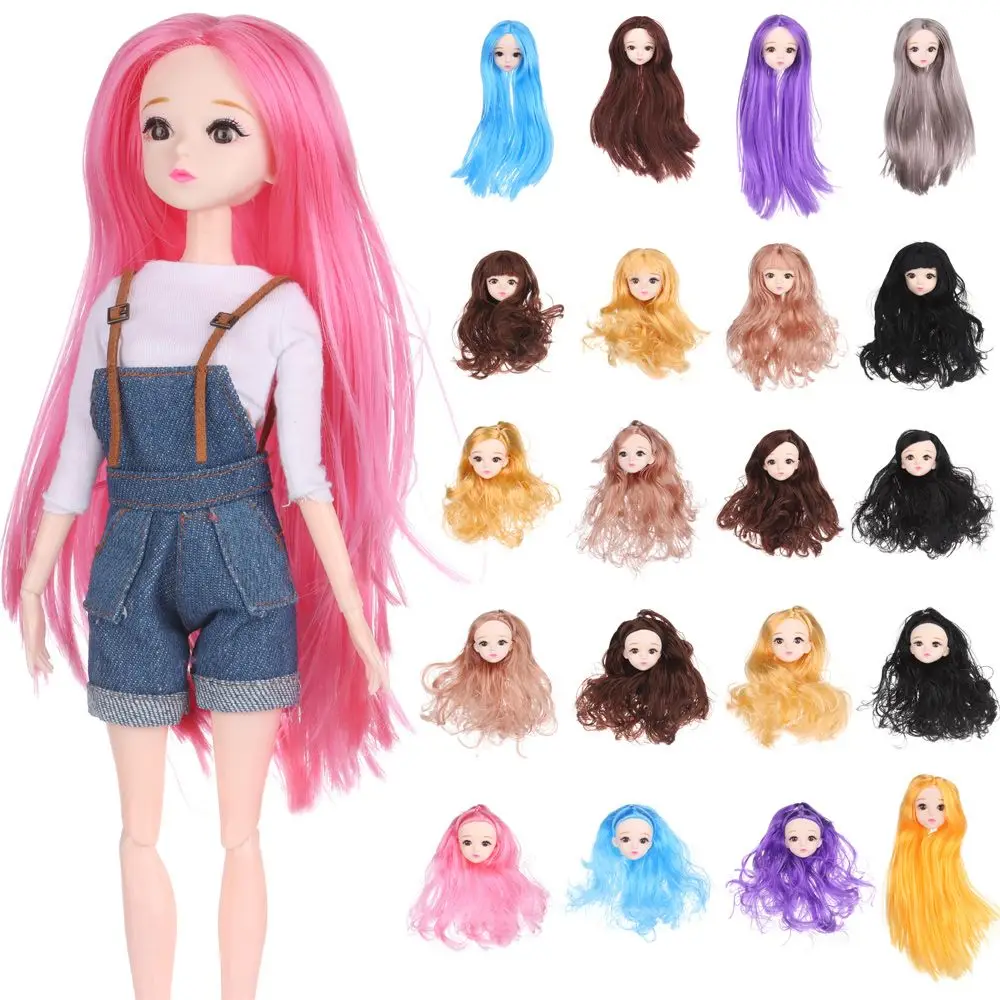 Multiple Color 1/6 BJD Doll Head 30 Dolls Joint DIY Head Wear For 30cm Dolls Hairstyles 3D Eyes Ancient Doll Head Accessories