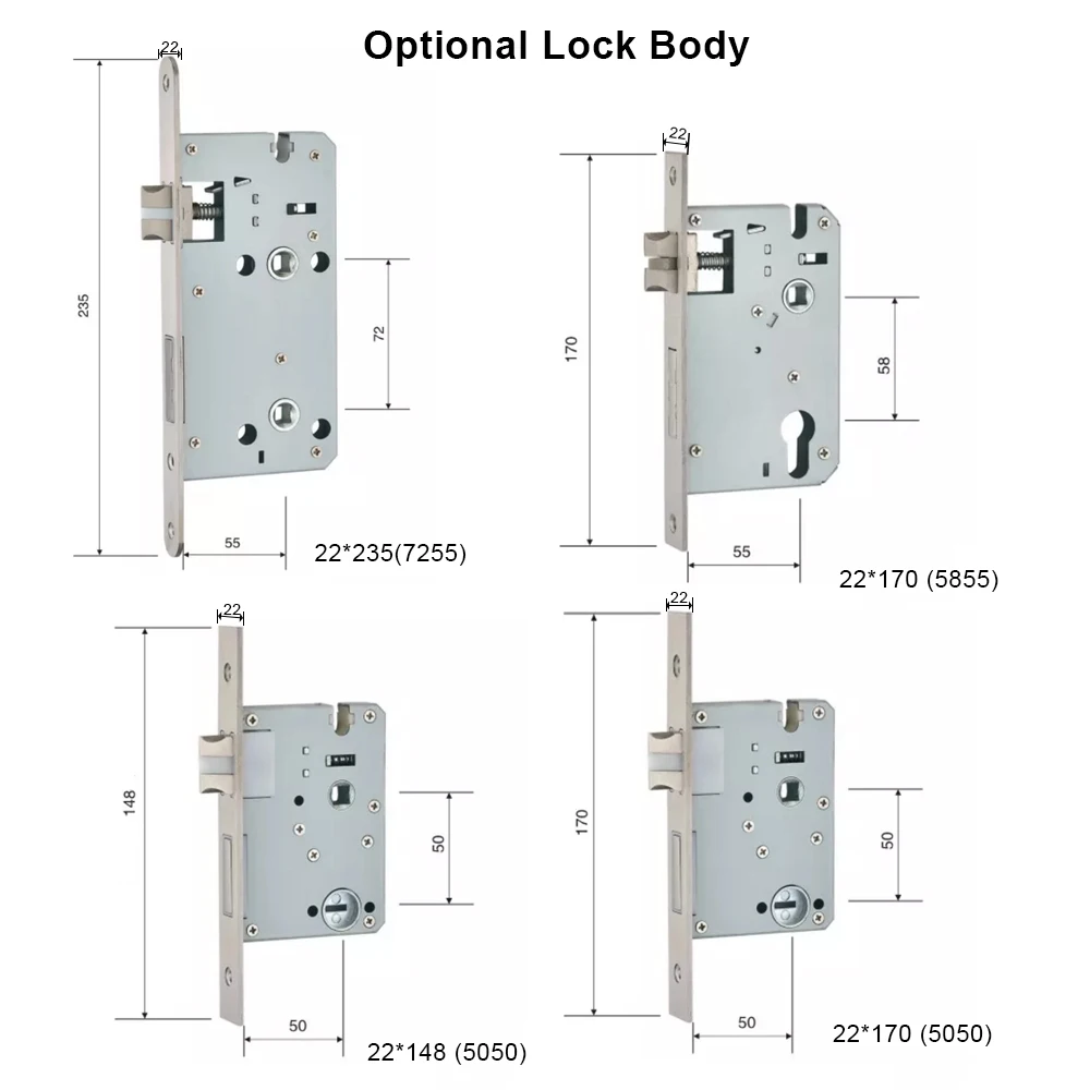 Yoheen指紋ロックスマートカードデジタルコード電子ドアロックbluetooth ttlock appセキュリティほぞ穴ロック