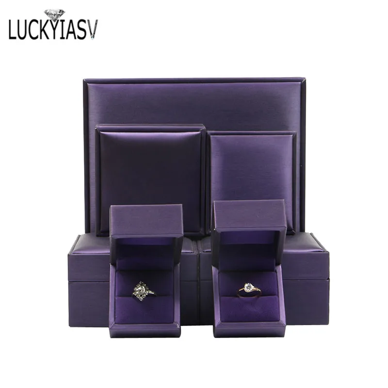 

Jewelry Box Brushed PU Leather Ring Box Bracelet Necklace Box Pendant Gift Box For Jewelry Wedding Gift Box Jewelry Storage Box