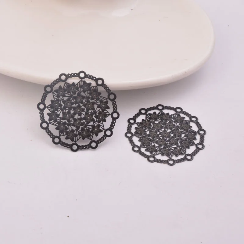 50 Stück AB4136 30mm Runde Blumen-Verbinder aus Metall-Messing für Schmuck- und Ohrring-Zubehör – Detail 8