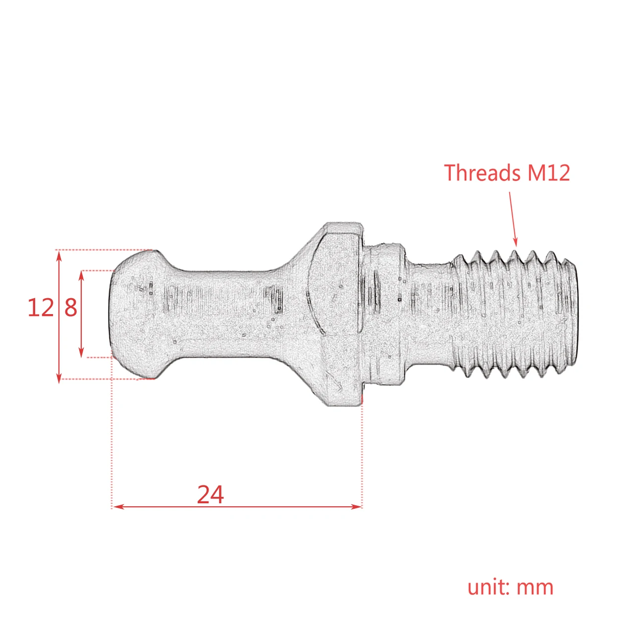 1/2/3/5/10pcs ISO30 Pull Stud Retention Knob M12x1.75 For HSD Spindle CNC Router: Biesse, Bermag, Bussellator, CNT, DMS