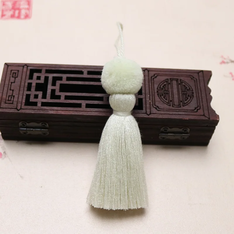 6Pcs Pompon Ball Tassel Fringe DIY Keychain Bag Jewelry Making Charms Curtain Pendant Accessories Crafts Hanging Tassels Trim