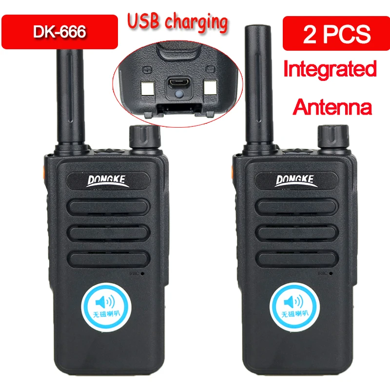 2PCS Walkie Talkie Two-way Radio Portable Radio UHF 400-470MHz 16CH Comunicador Transmitter Radio Stations USB/EU walkie talkies