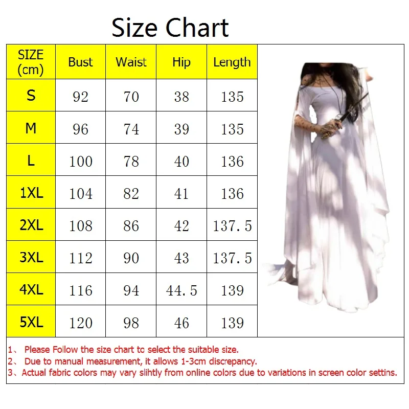 Plus Size S-5XL European Renaissance Medieval Thin Dress Plus Carnival Halloween Costume for Women Festival Cosplay Party Dress