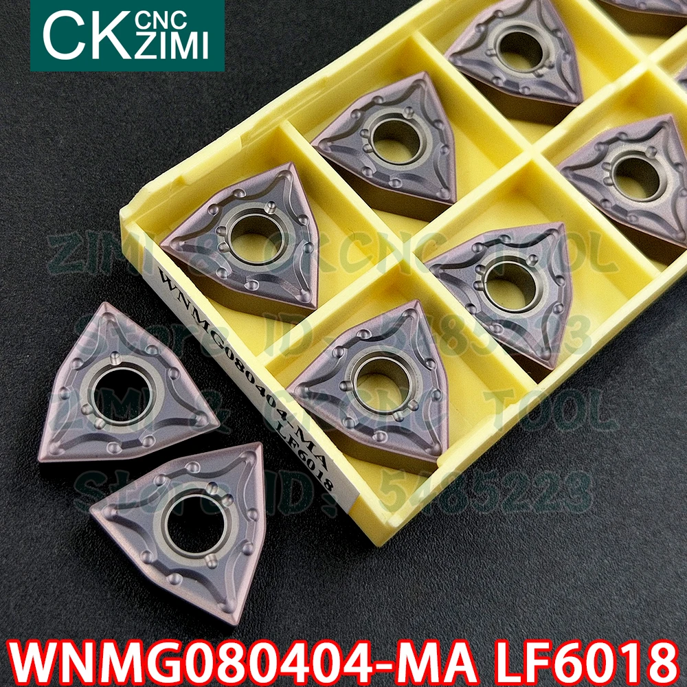 WNMG080404-MA-insertos de carburo LF6018 WNMG 080404 MA LF6018, herramienta de torneado externo CNC, herramienta de torno de Metal para acero inoxidable