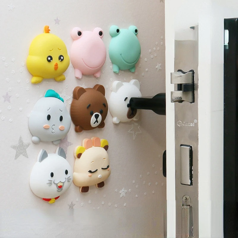 

Silicone New Thickened Door Handle Toilet Cartoon Cushioning Mute Anti-collision Pad Frog Cloud Chicken Bear Cat Deer Colorful