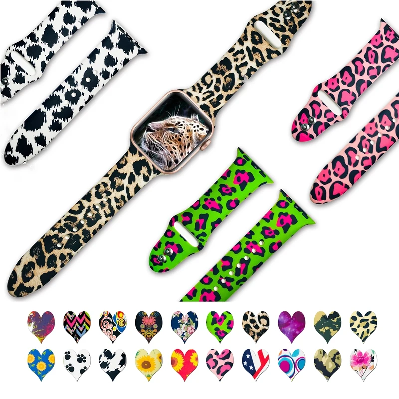 المطبوعة سيليكون 44 مللي متر الأشرطة ل IWO سلسلة 6/7 ساعة ذكية Z36 T100 زائد W37 برو Smartwatch حزام T500 X6 W26Pro ل DT100 HW22