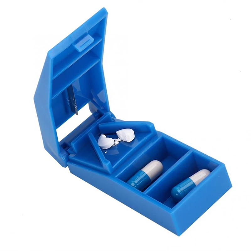 1PCS Pill Cutter Medicine Box Pill Crusher Grinder Splitter Tablet Cutter Divider Storage Case Pill Box Pill Cases Random