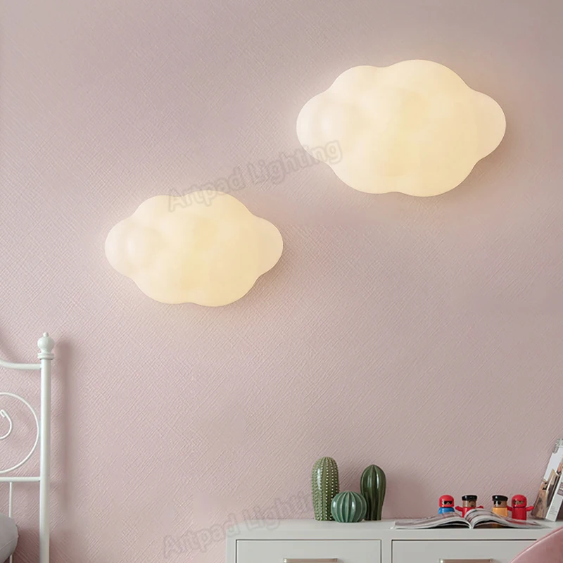 Cloud LED Lights Decoration For Wall Bedroom Bedside Lamp for Children\'s Room Bedroom Bedside Wall Lamp with Plug Switch