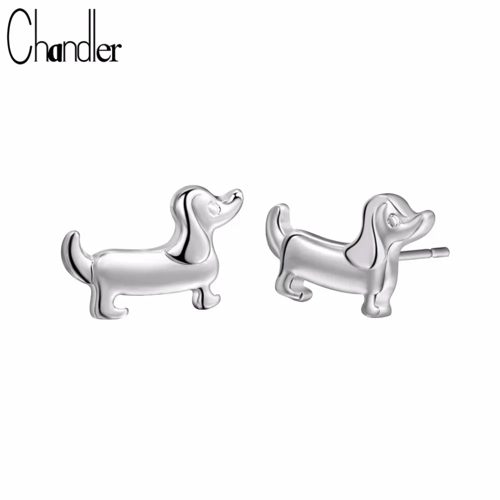 Chandler Tiny 3D Dachshund Stud Earring Sausage Dog Earrings For Women Handmade Retro Best Gifts For Animal Pet Lovers