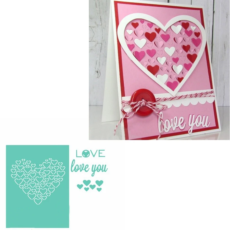 

Love-Hearts On Card Metal Cutting Dies Stencils Triangle Card With Love-Hearts Die Cuts For Card Making 2019 Dies Scrapbooking