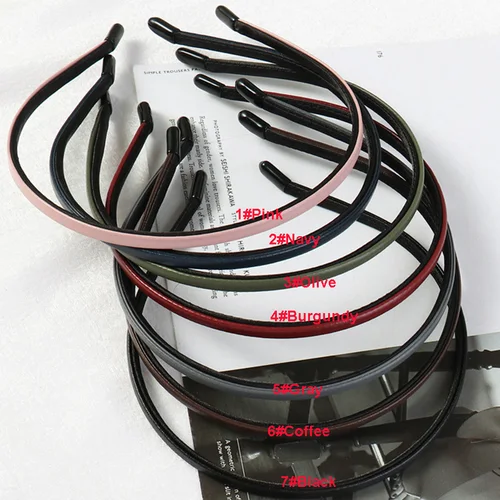 Imagen 2 del producto 10 Uds. Diademas de Metal forradas de piel sintética de 5mm, diademas delgadas, aros para el pelo lisos para accesorios para sombreros de mujer DIY