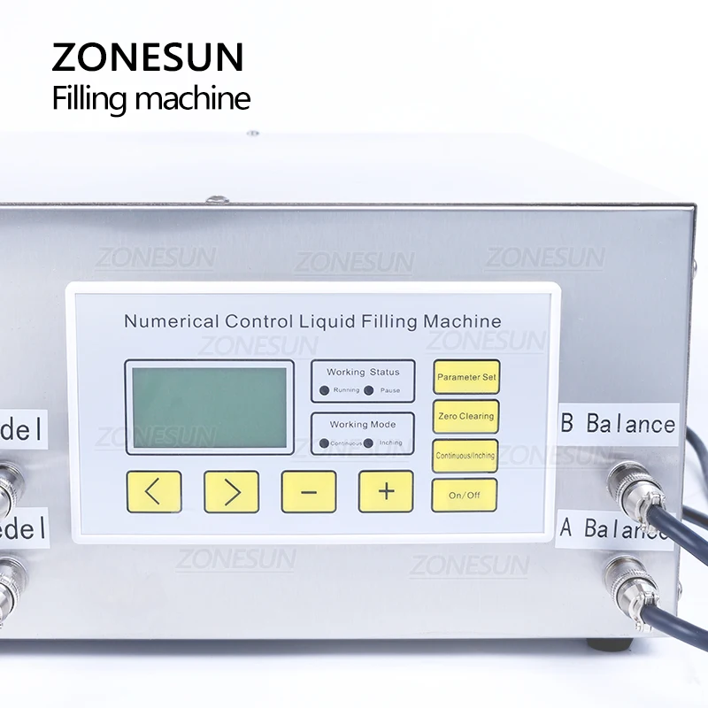 ZONESUN ZS-DP622W Semi Automatic Weighing Filling Machine Hand Sanitizer Perfume Shampoo  Double Nozzles Water Bottle Filler