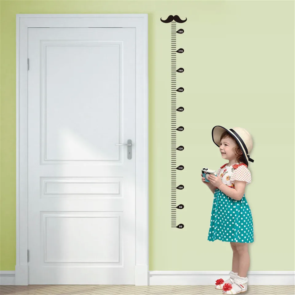 Bearded Height Chart Measuring Kids Wall Murals Vinyl Decal Measure Sticker Living Room Decoration DIY Self-adhesive Wallpapers