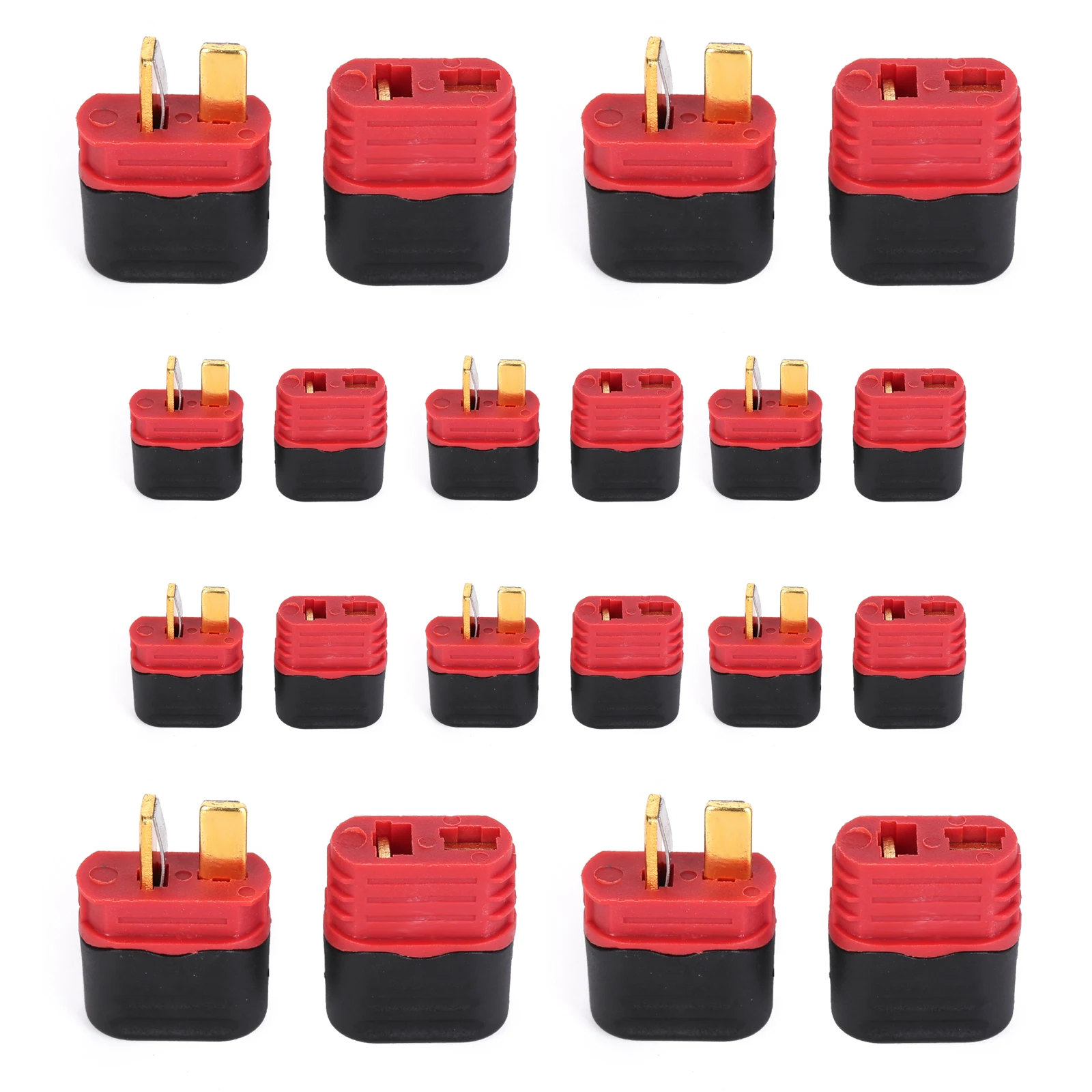 

10 Pairs/Lot T Plug (10 Female And 10 Male) Gold-Plated Copper With Covers Terminals Connectors For RC Battery Motor Accessories