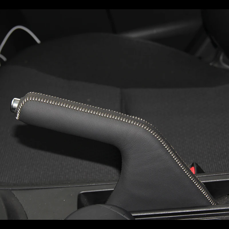 Custom Car Hand Brake Covers Top Layer Leather Case for Mazda 3 Handbrake Grips Cover Auto Genuine Leather Handbrake