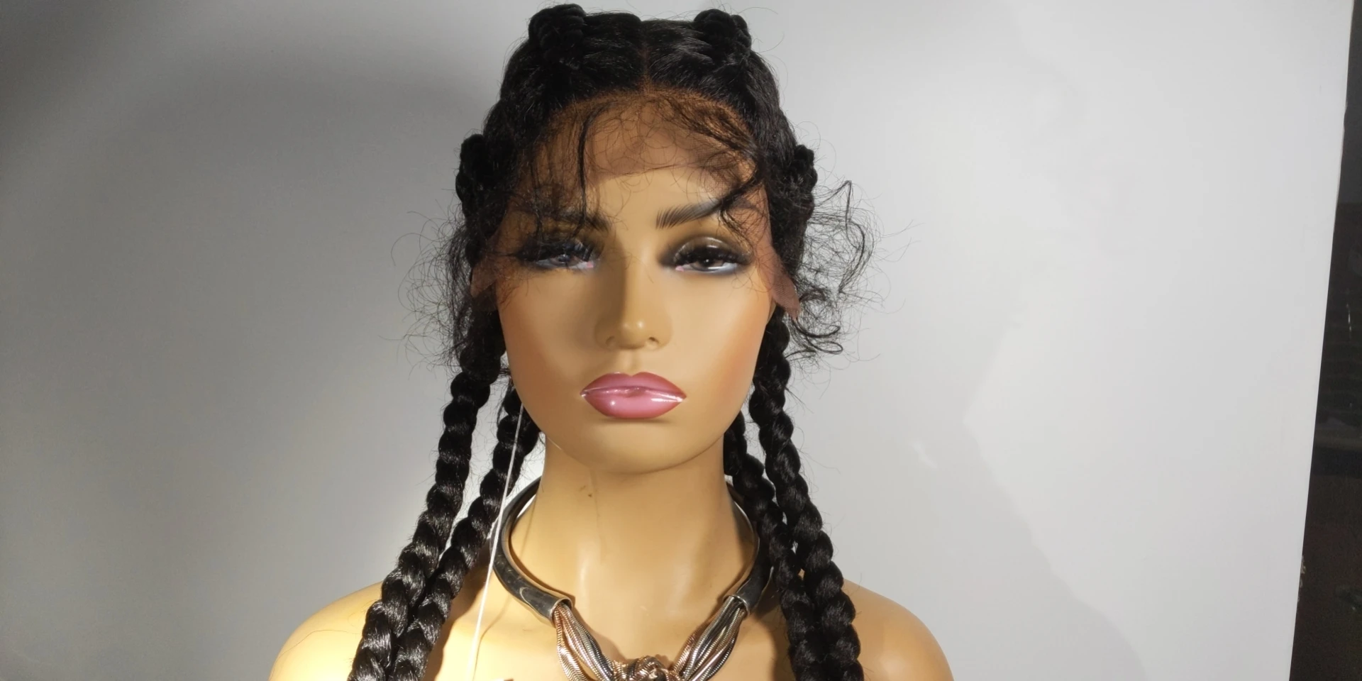 synthetic 32 inches wig with 4 braids braid wig super soft