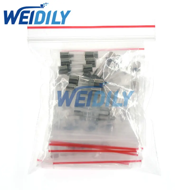 50PCS 10 Kinds 5x20mm Fast Glass Fuse Kit In Package 0.2A 0.5A 1A 2A 3A 5A 6A 8A 10A 15A /250V 5*20 Insurance Tube Package