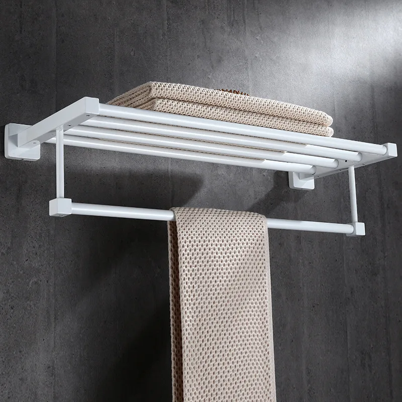 Towel rack Black/White 40-60 CM Towel Rail 304 Stainless Steel  bathroom shelf accessories Wall Mounted  towel holder