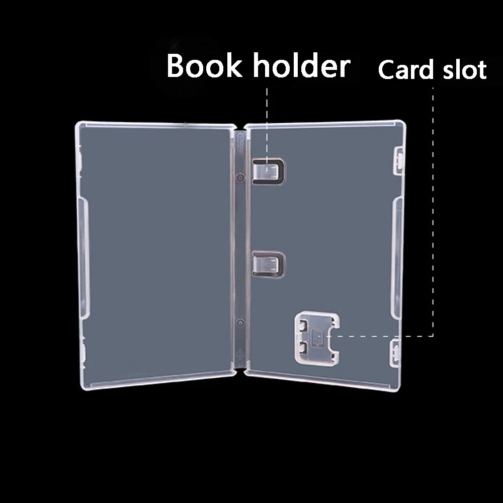 Transparent Game Card Storage Case Box Holder Shell For Switch /N-S With Book Holder For Inserted Cover