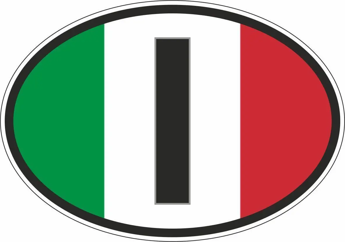 

Oval Sticker Flag Country Bumper Decal Car I Italia Italy Italian