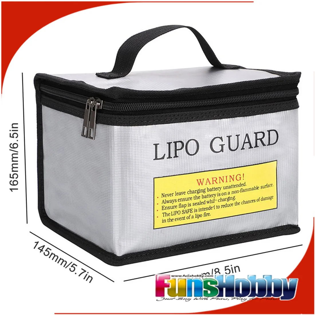 Lipo Safe Bag Fireproof Explosion-proof Lipo Battery Storage and Charging Bag Portable Double Zippers Safety Storage Guard Case