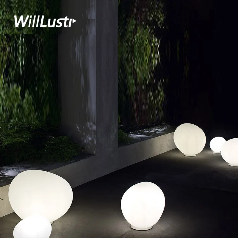 

Creative Modern Table Lamp Frosted Glass Decorative Desk Light Hotel Restaurant Living Room Bedside Irregular Stonelike Lighting