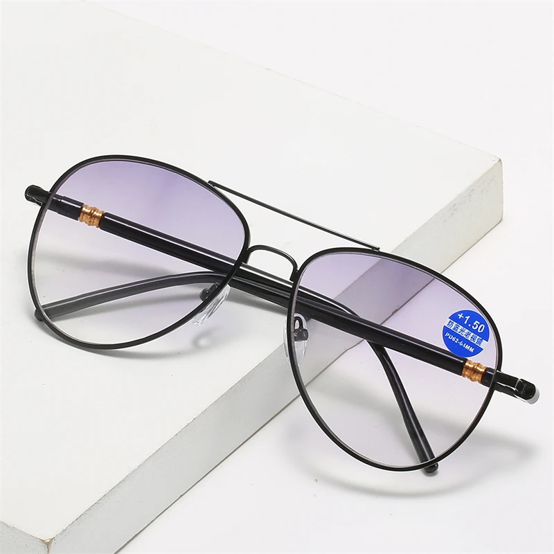 Bifocal Sunglasses Reading Glasses Men Retro Anti UV Presbyopic Glasses Anti Blue Light Blocking Eyeglasses Full Frame Far Near