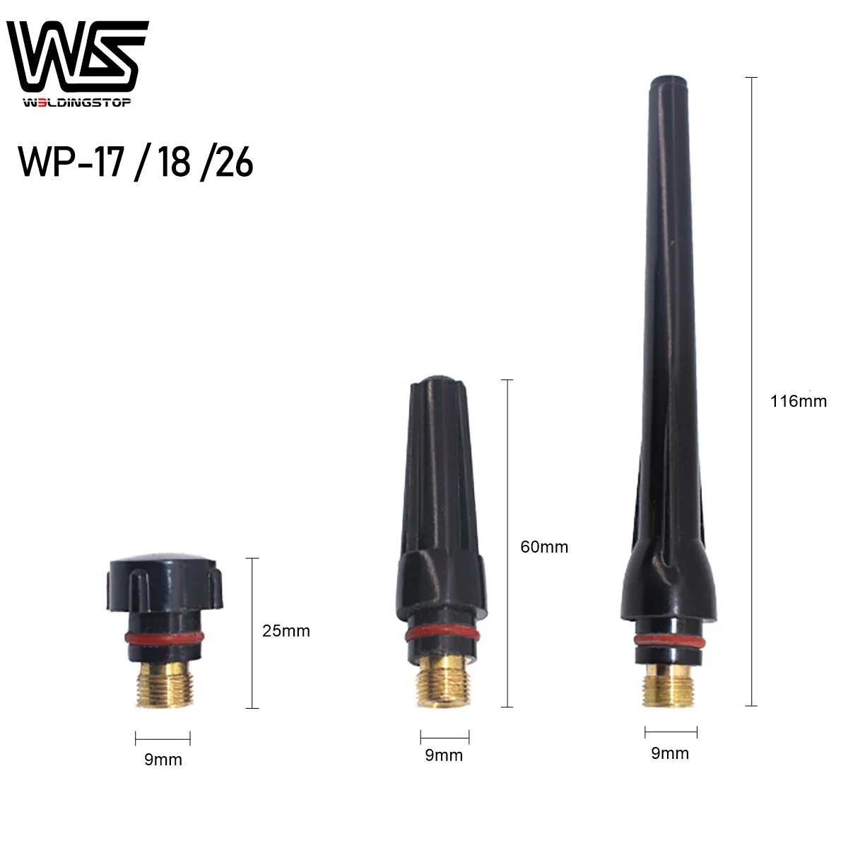 TIG Welding Torch WP-17/18/26 Back Caps Long 57Y02 Medium 57Y03 Short 57Y04