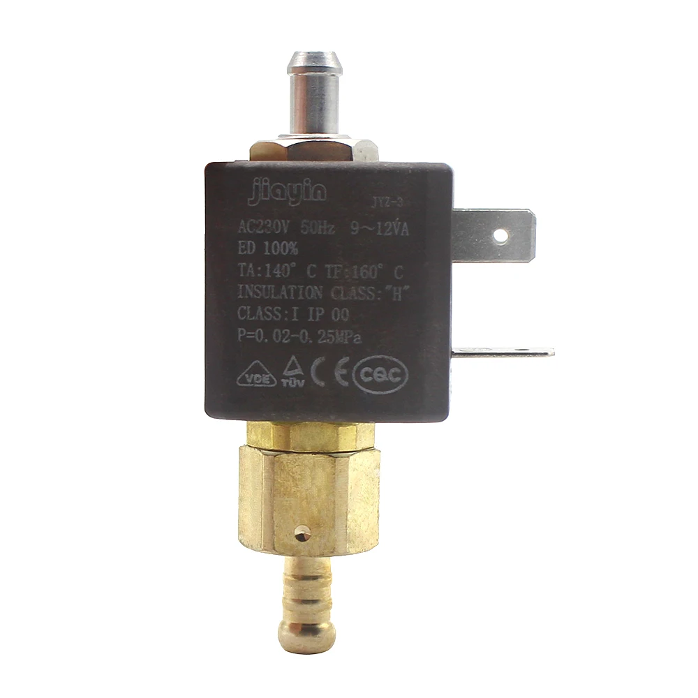 Jiayin JYZ-3 Normally Open N/O 2/2 Way AC 230V Cannula Brass Coffee Makers Steam Air Water Electric Solenoid Valve Inlet